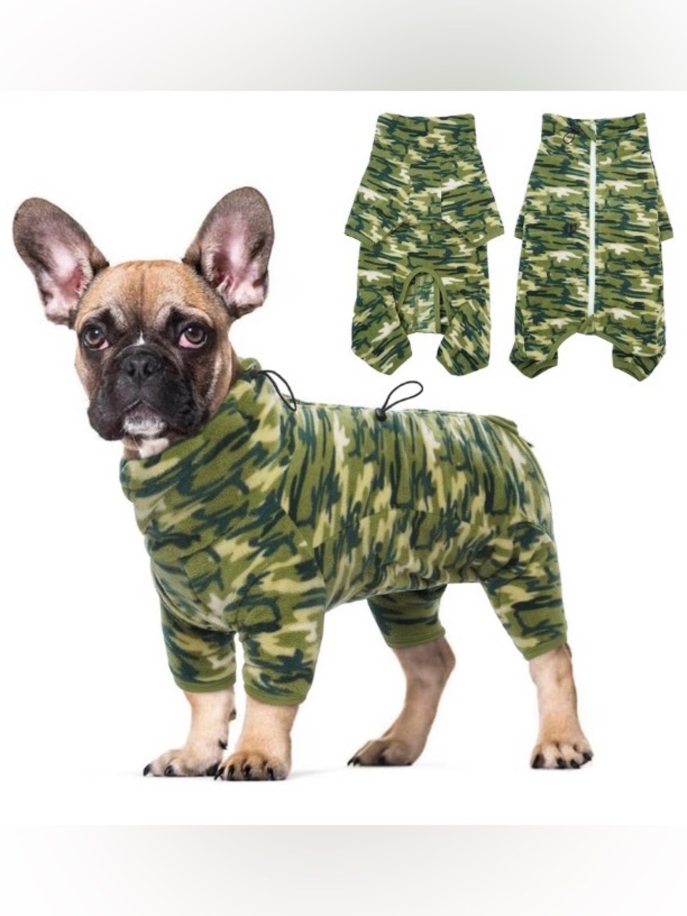 Small Dog Camo Coat Fleece Jumpsuit Cold Weather Pet Outfit Size Small